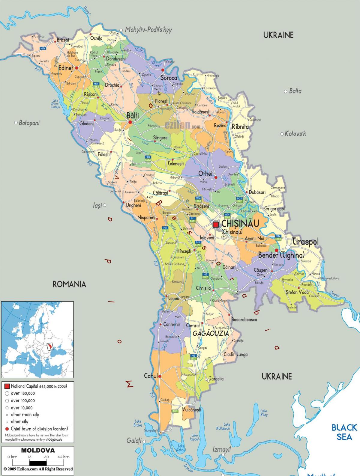 beltsy Молдавија мапа