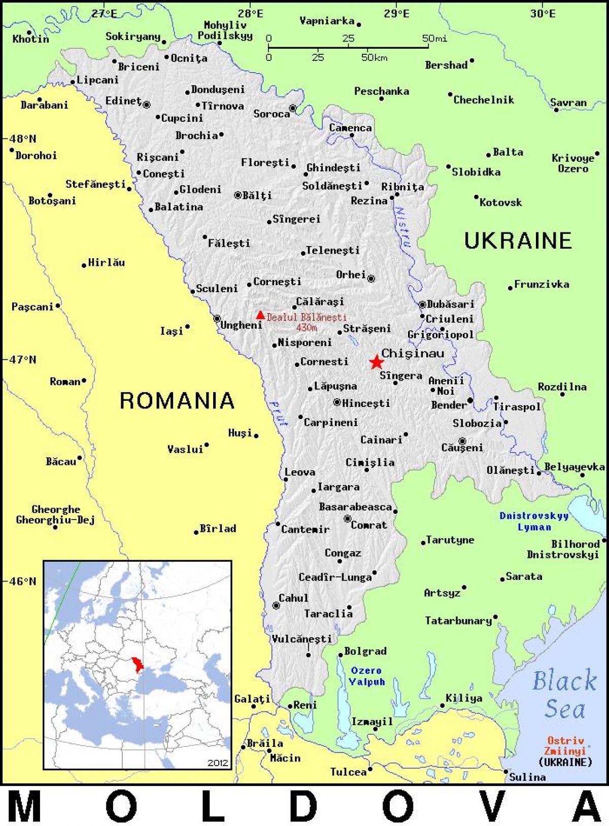 Карта на Молдавија земја 