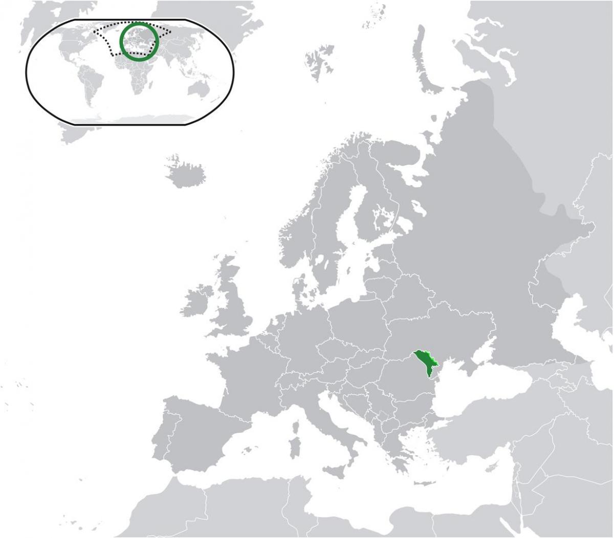 Молдавија локација на мапата на светот